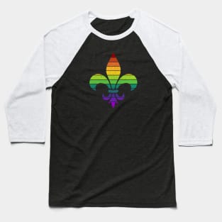 Rainbow Gay Pride Fleur De Lis Baseball T-Shirt